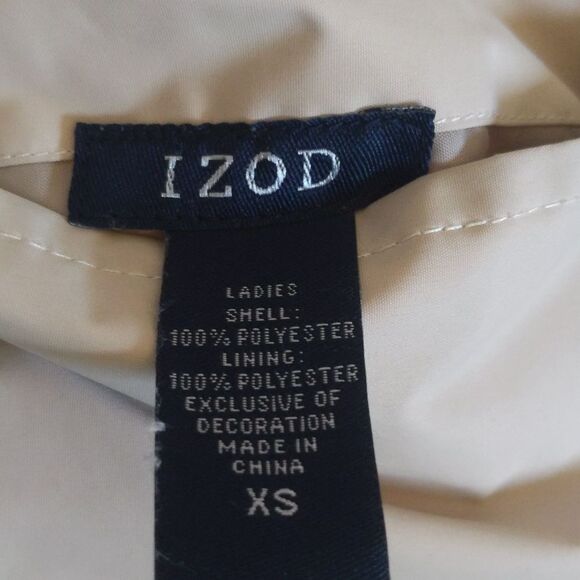 IZOD reversible cream off white weather resistant jacket, fleece interior XS - Picture 7 of 10